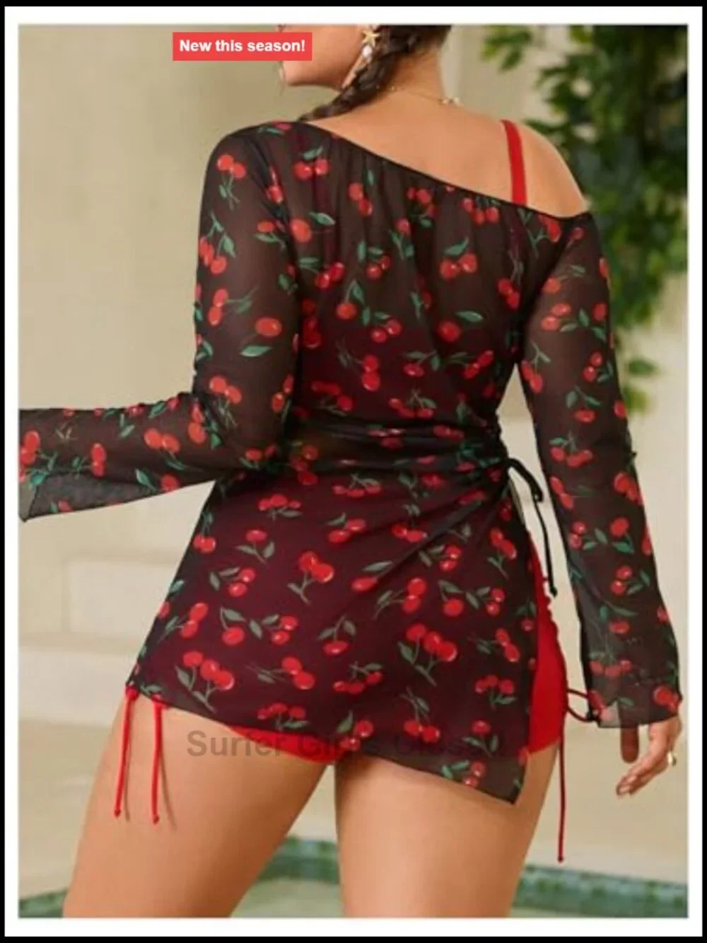 Plus Size 3 Piece Bikini Set with Cover Up High Waisted Boyshorts